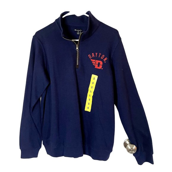 Dayton Flyers Blue 1/4 Zip Long Sleeve Sweatshirt Size Small - Picture 1 of 4